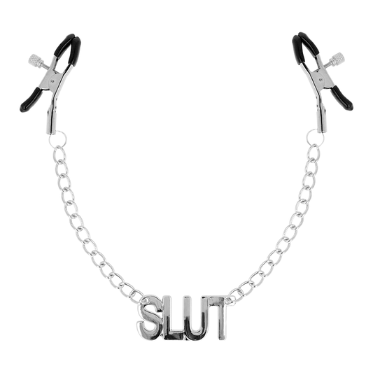 Ohmama Fetish Nipple Clamps With Chains - Slut Ohmama Fetish Nipple Clamps With Chains - Slut - UABDSM