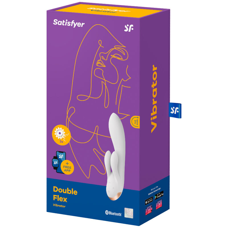 Satisfyer Double Flex Vibrator - White - UABDSM