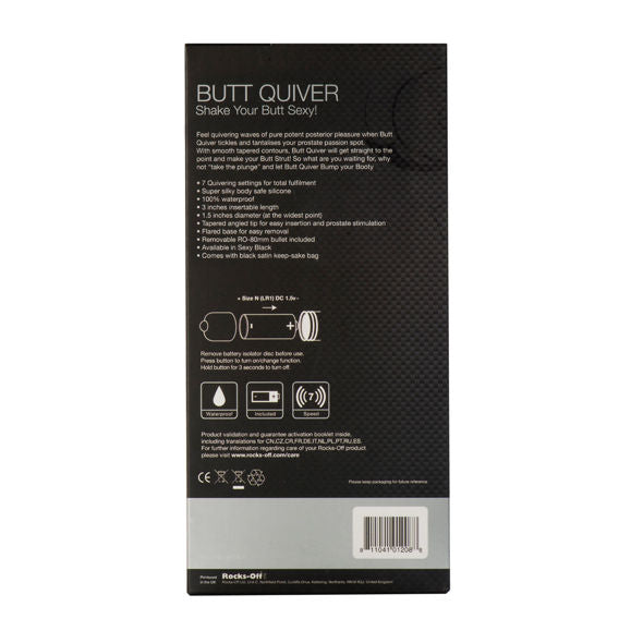 Butt Quiver 7 Speed Anal Estimulator Black. - UABDSM