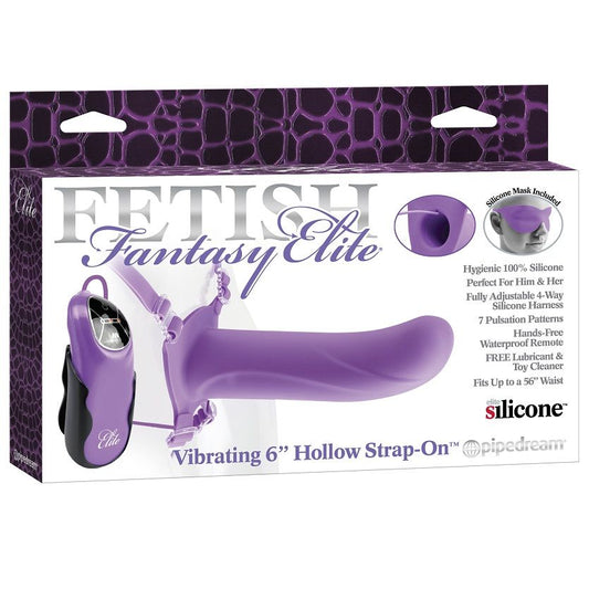 Fetish Fantasy Elite 15 Cm Vibrating Hollow Strap-on Purple - UABDSM