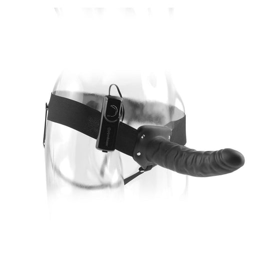 Fetish Fantasy 19 Cm Vibrating Hollow Strap-on Black - UABDSM