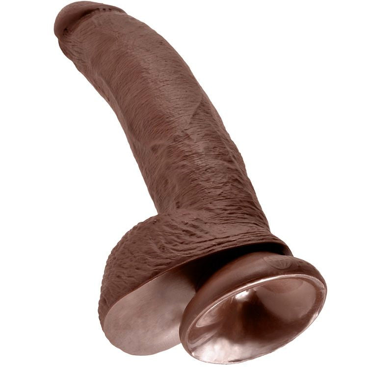 King Cock 9 Cock Brown With Balls 22.9 Cm - UABDSM