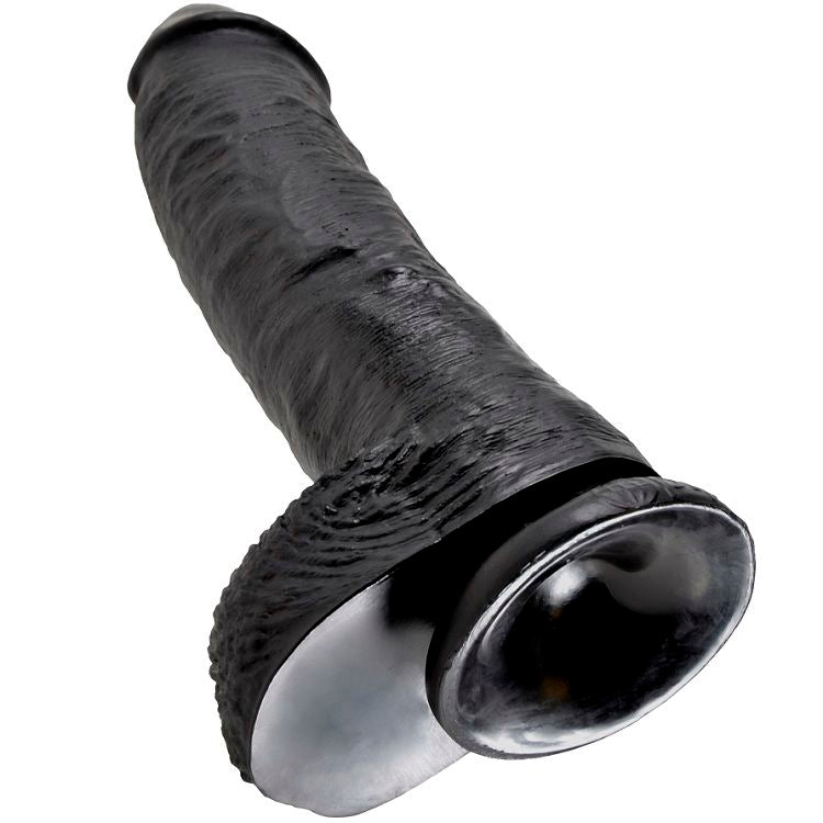 King Cock 10 Cock Black With Balls 25.4 Cm - UABDSM