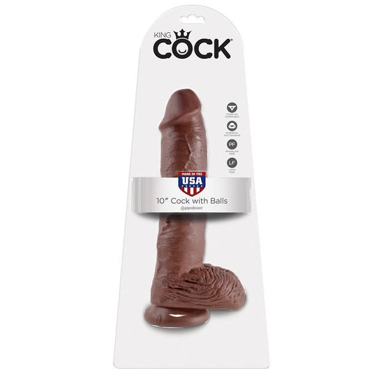 King Cock 10 Cock Brown With Balls 25.4 Cm King Cock 10 Cock Brown With Balls 25.4 Cm - UABDSM