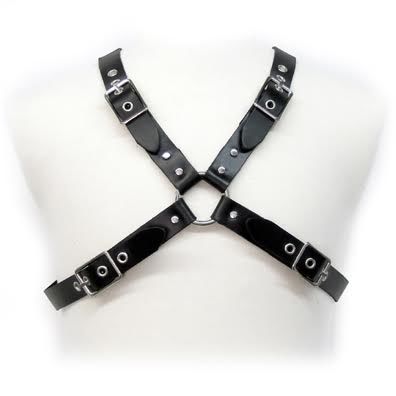 Leather Body Black Buckle Harness For Men - UABDSM