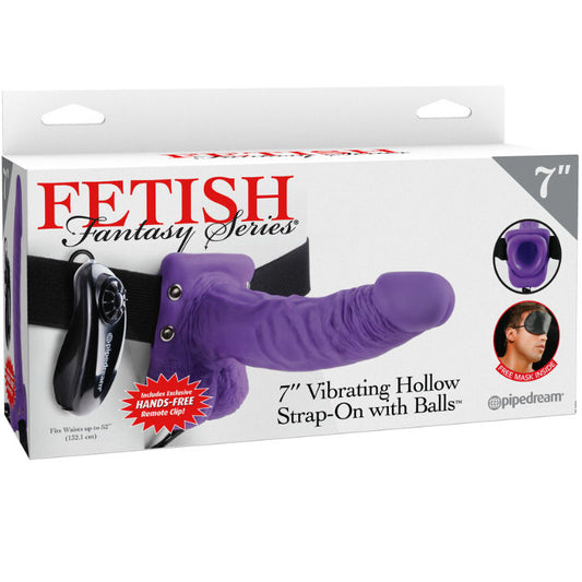 Fetish Fantasy Series 7 Hollow Strap-on Vibrating With Balls 17.8cm Purple - UABDSM