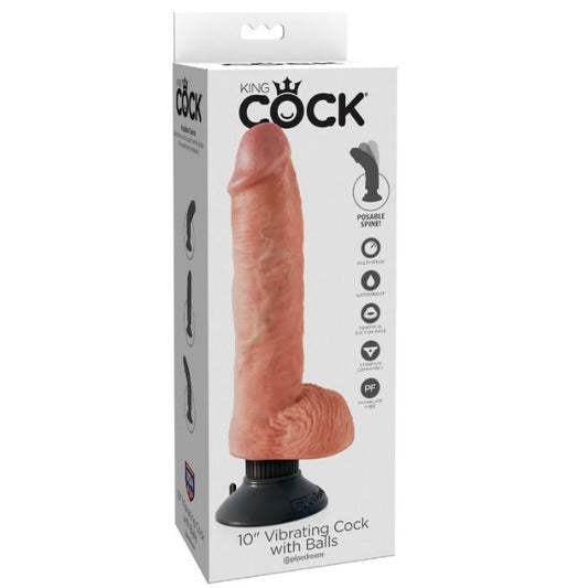 King Cock 25.5 Cm Vibrating Cock With Balls Black King Cock 25.5 Cm Vibrating Cock With Balls Black - UABDSM
