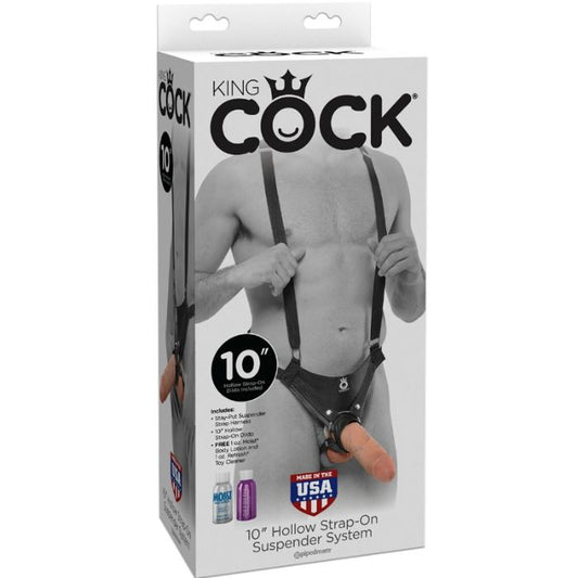 King Cock 25.5 Cm Hollow Strap-on Suspender System Flesh - UABDSM
