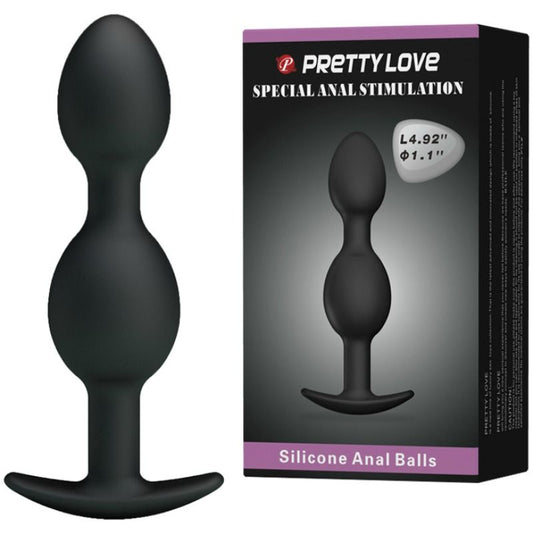 Pretty Love Bottom - Silicone Anal Balls 12.5 Cm - Black - UABDSM
