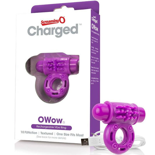 Screaming O Vibrating Rechargeable Ring O Wow Purple - UABDSM