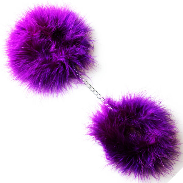 Secretplay Purple Marabou Handcuffs - UABDSM