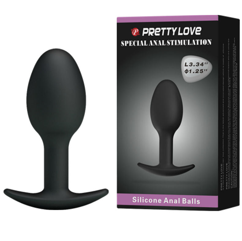 Pretty Love Ergonomic Silicone Anal Plug Anchor Design 6.5 Cm Black - UABDSM