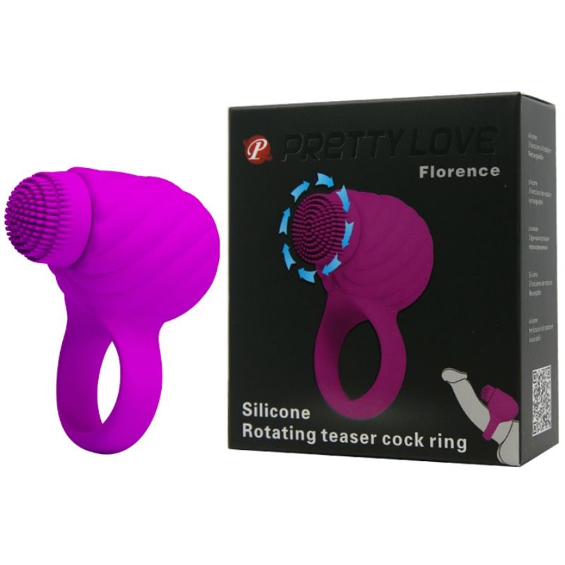 Pretty Love Male - Rotating And Teaser Rechargeable Cockring Florence - Purple - UABDSM