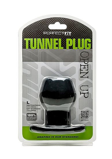 Perfect Fit Ass Tunnel Plug Silicone Black L - UABDSM