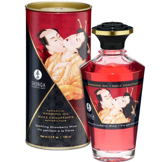 Shunga Aphrodisiac Warming Oil Sparkling Strawberry Wine 100 Ml Shunga Aphrodisiac Warming Oil Sparkling Strawberry Wine 100 Ml - UABDSM