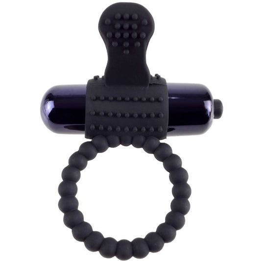 Fantasy C-ring Vibrating Silicone Super Ring Black - UABDSM
