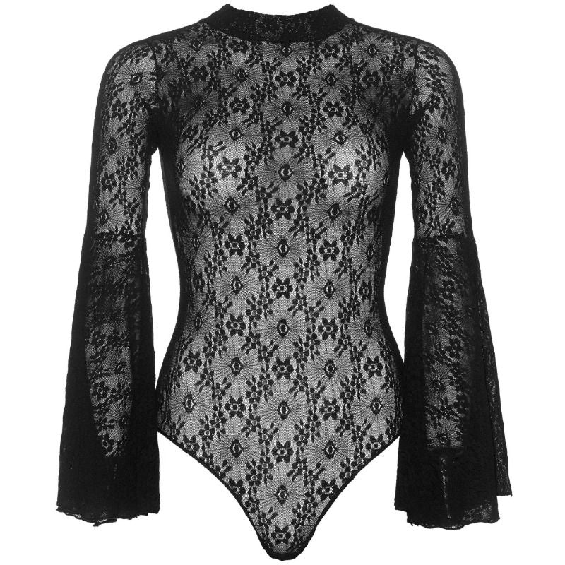 Leg Avenue Lace Bell Sleeve Teddy One Size - UABDSM