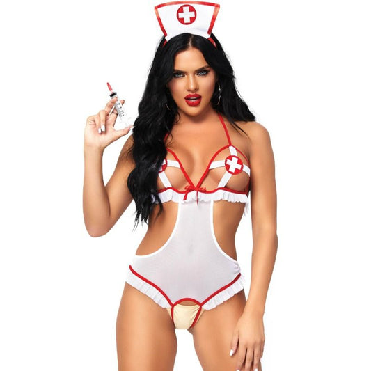 Leg Avenue Nurse Open Crothless Teddy One Size Leg Avenue Nurse Open Crothless Teddy One Size - UABDSM
