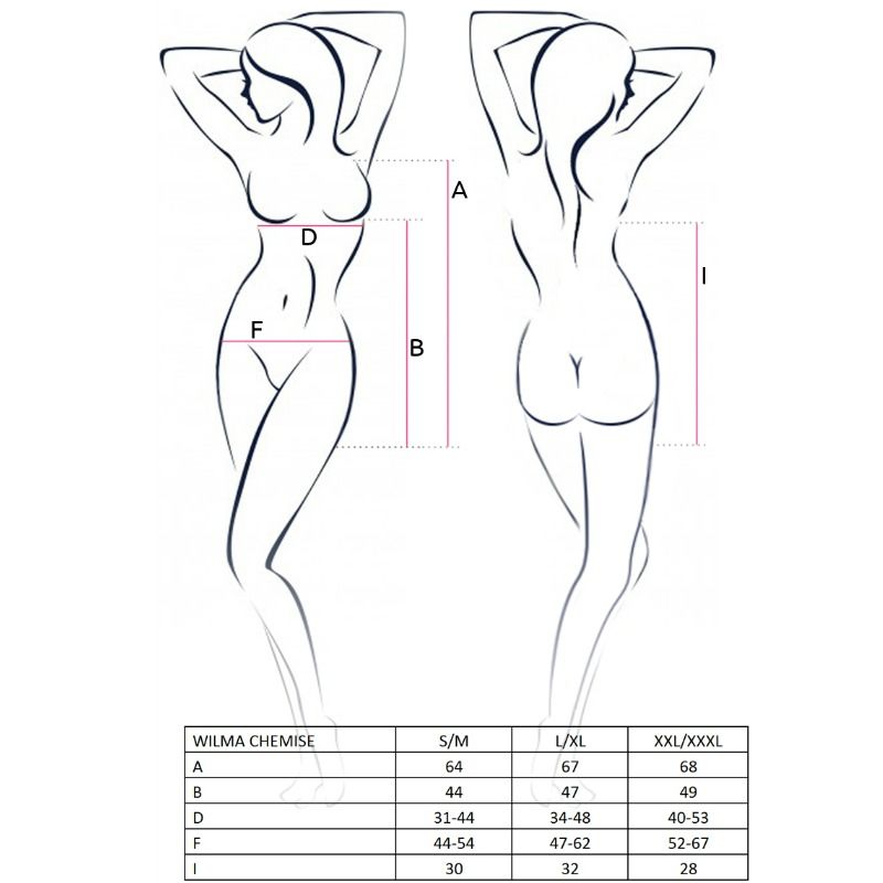 Passion Woman Wilma Chemise Black L/xl - UABDSM