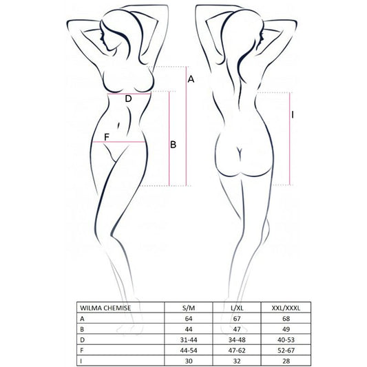 Passion Woman Wilma Chemise Black L/xl - UABDSM