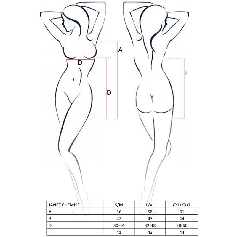 Passion Woman Janet Chemise White L/xl - UABDSM