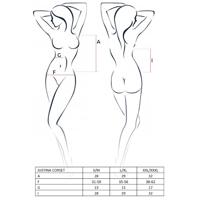 Passion Woman Justina Corset Negro Talla L/xl - UABDSM