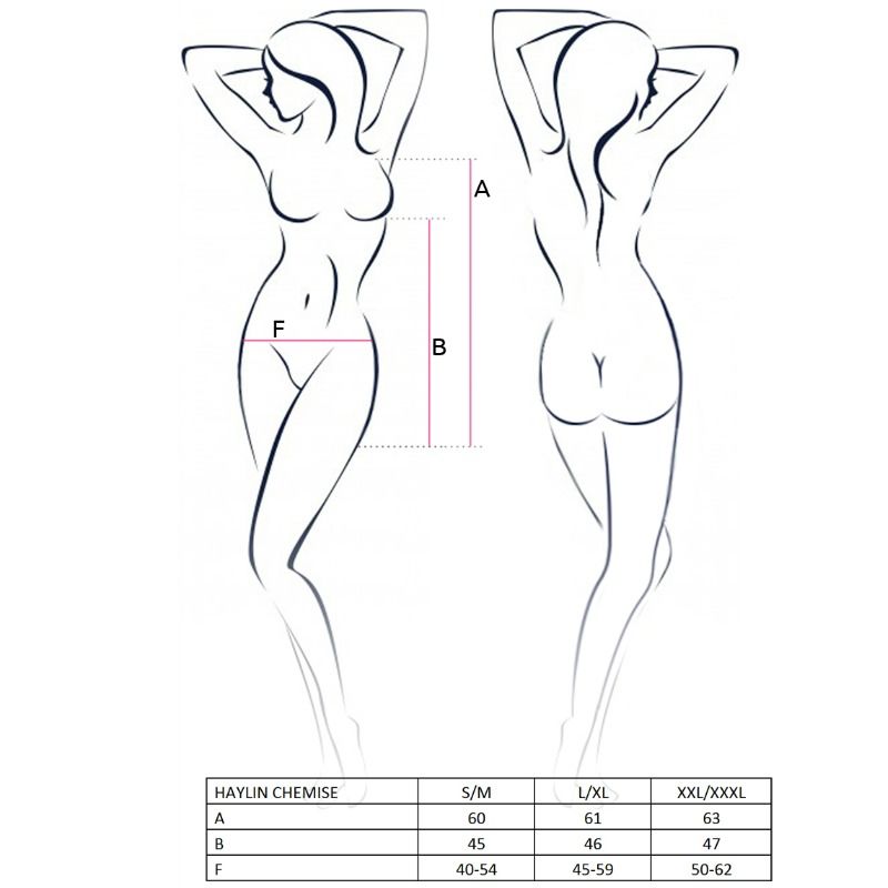 Passion Woman Haylin Chemise Black L/xl - UABDSM