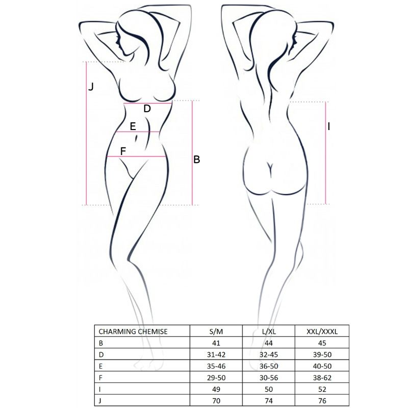 Passion Woman Charming Chemise Black L/xl - UABDSM