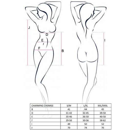 Passion Woman Charming Chemise Black L/xl - UABDSM