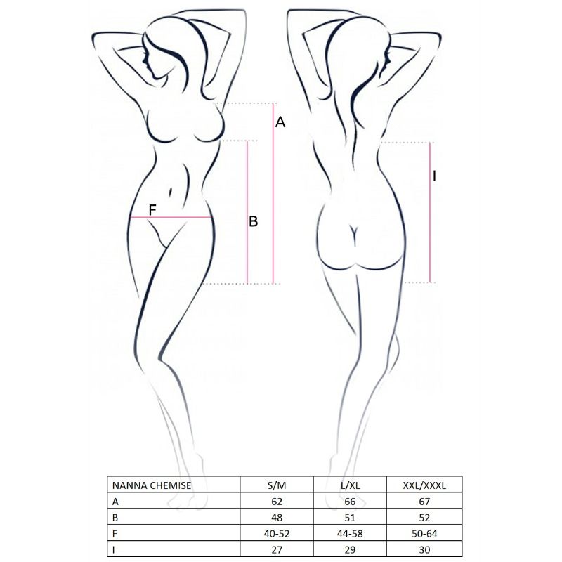Passion Woman Nanna Chemise Black L/xl - UABDSM