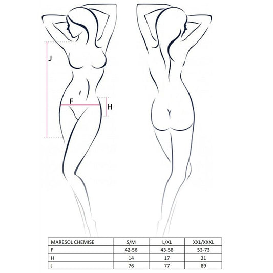 Passion Woman Maresol Chemise Black L/xl - UABDSM