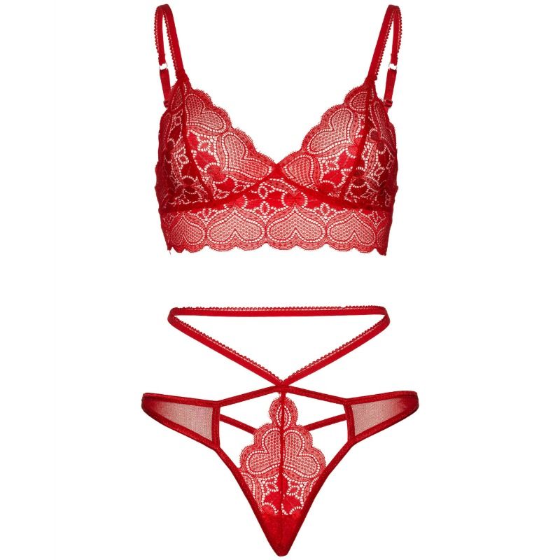 Leg Avenue 2 Pieces Set Lace Bralette And Thong S/m - UABDSM