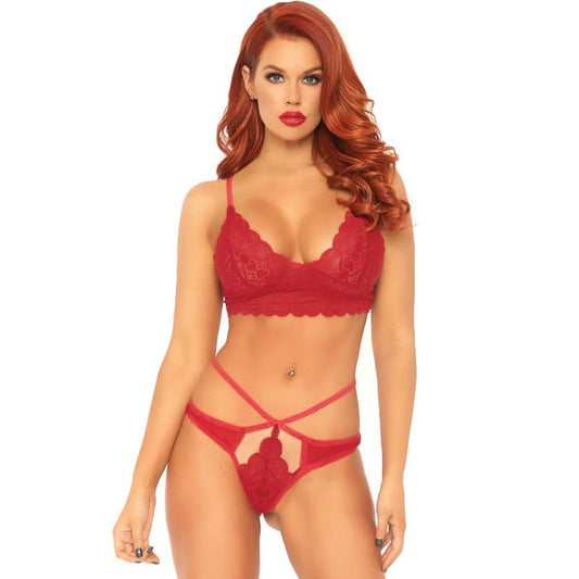 Leg Avenue 2 Pieces Set Lace Bralette And Thong M/l Leg Avenue 2 Pieces Set Lace Bralette And Thong M/l - UABDSM
