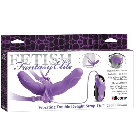 Fetish Fantasy Elite Vibrating Double Delight Strap-on Purpl Fetish Fantasy Elite Vibrating Double Delight Strap-on Purpl - UABDSM