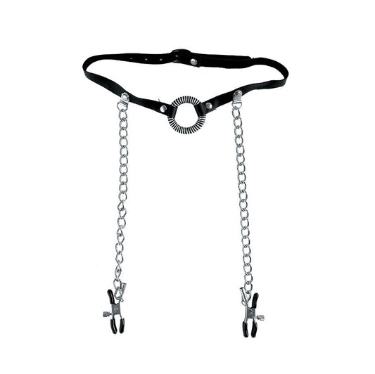 Fetish Fantasy Limited Edition O-ring Gag With Nipple Clamps Fetish Fantasy Limited Edition O-ring Gag With Nipple Clamps - UABDSM