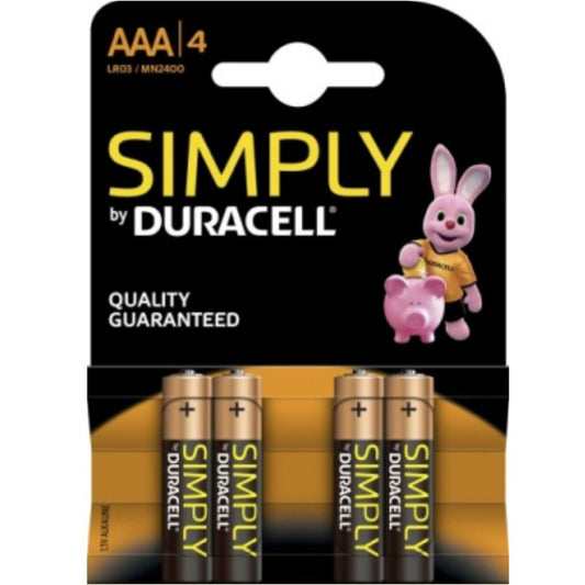 Duracell Simply Alkaline Battery Aaa Lr03 / Mn2400 4 Units Duracell Simply Alkaline Battery Aaa Lr03 / Mn2400 4 Units - UABDSM