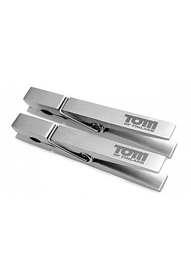 Tom Of Finland Pin Stainless Steel Nipple Clamps Silver - UABDSM