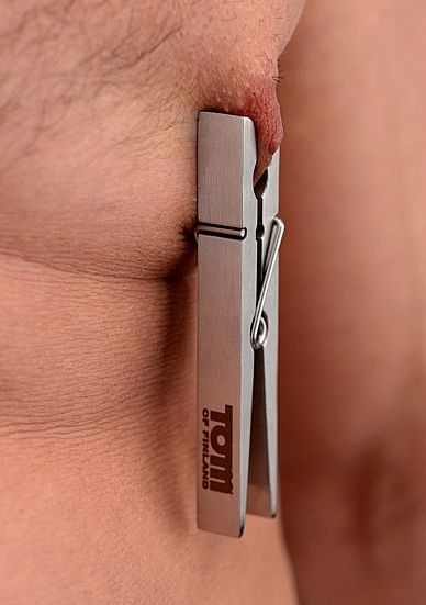 Tom Of Finland Pin Stainless Steel Nipple Clamps Silver - UABDSM