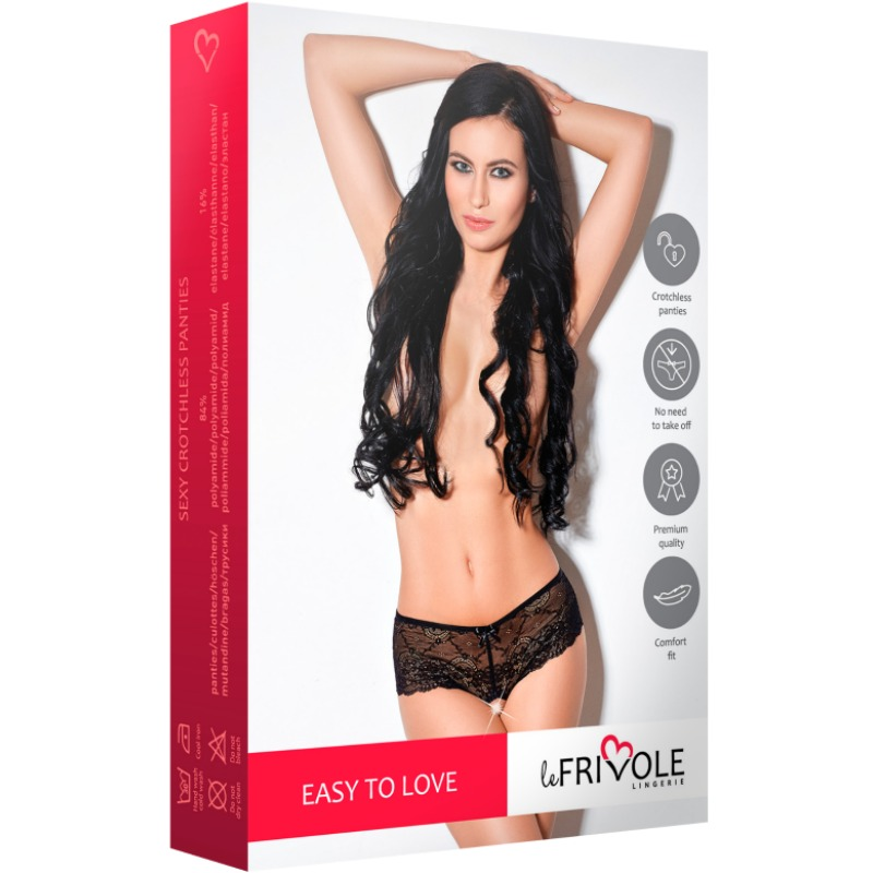 Le Frivole - 04341 Crotchless Panties Black L/xl - UABDSM
