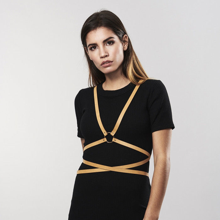 Bijoux Indiscrets Maze Multi-way Harness Brown - UABDSM