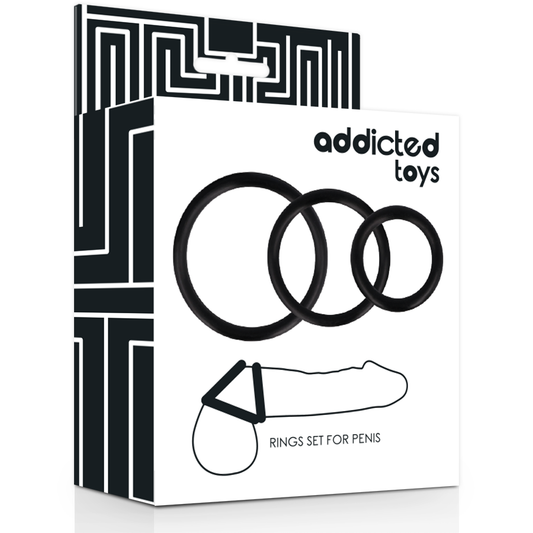 Addicted Toys Rings Set For Penis Black Addicted Toys Rings Set For Penis Black - UABDSM