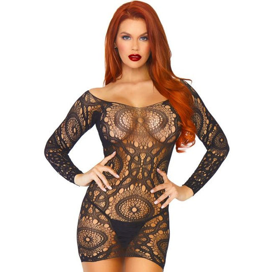 Leg Avenue Lace Long Sleeved Mini Dress One Size Leg Avenue Lace Long Sleeved Mini Dress One Size - UABDSM