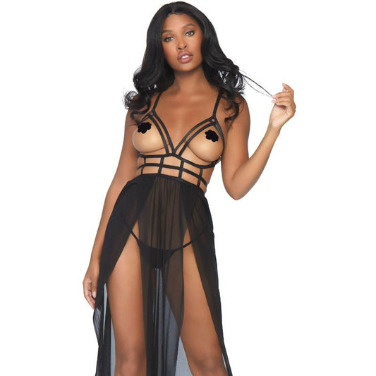 Leg Avenue Cage Maxi Dress And Thong S/m - UABDSM