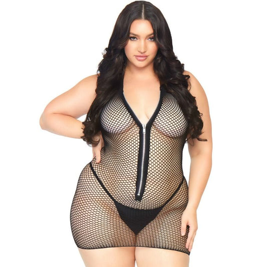 Leg Avenue Fishnet Zip Up Minidress 1x-2x Leg Avenue Fishnet Zip Up Minidress 1x-2x - UABDSM