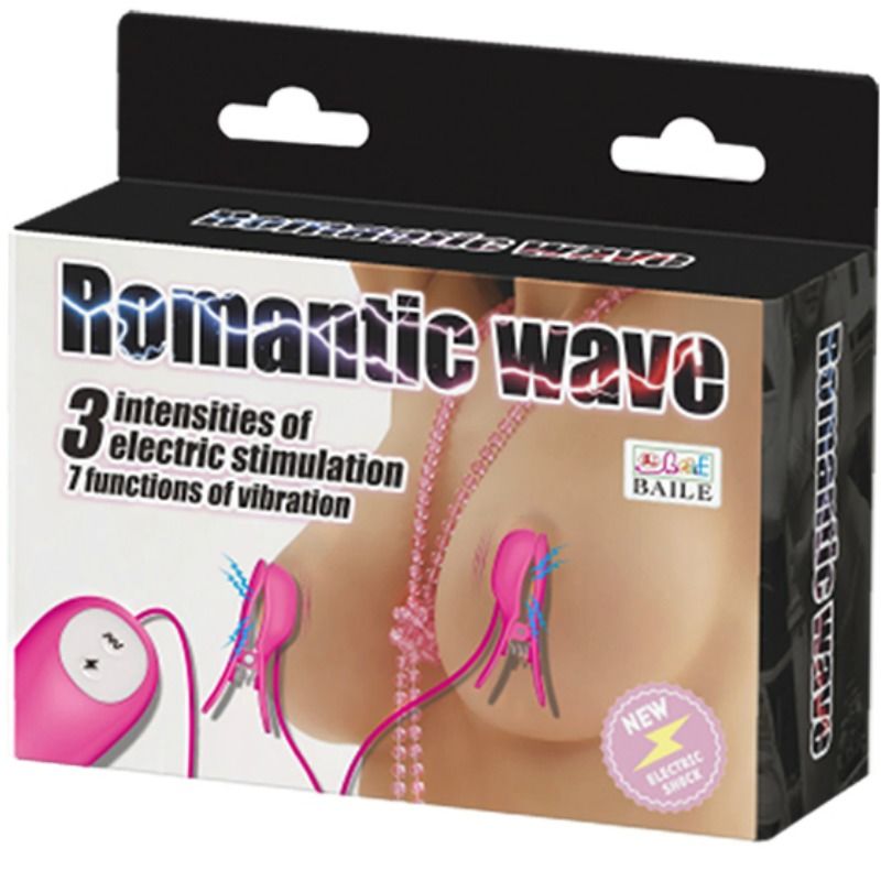 Romantic Wave Vibrating And Eletric Shock Nipple Clamps Fuchsia - UABDSM