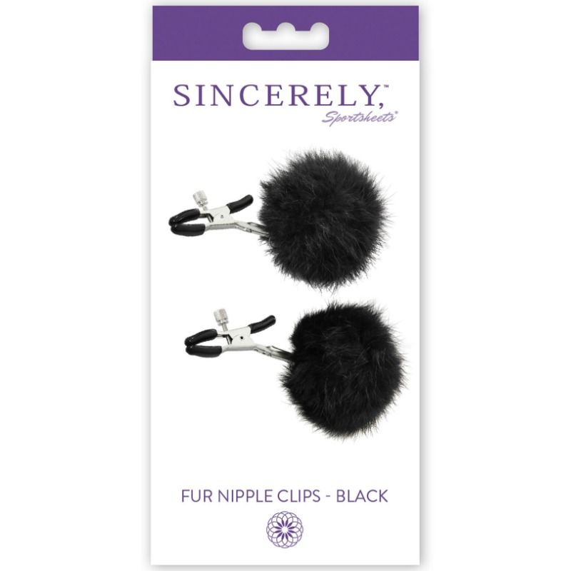 Sportsheets Fur Nipple Clips Black - UABDSM
