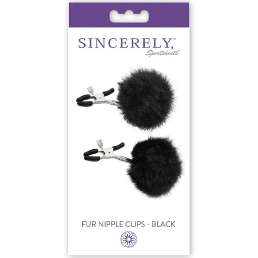 Sportsheets Fur Nipple Clips Black - UABDSM