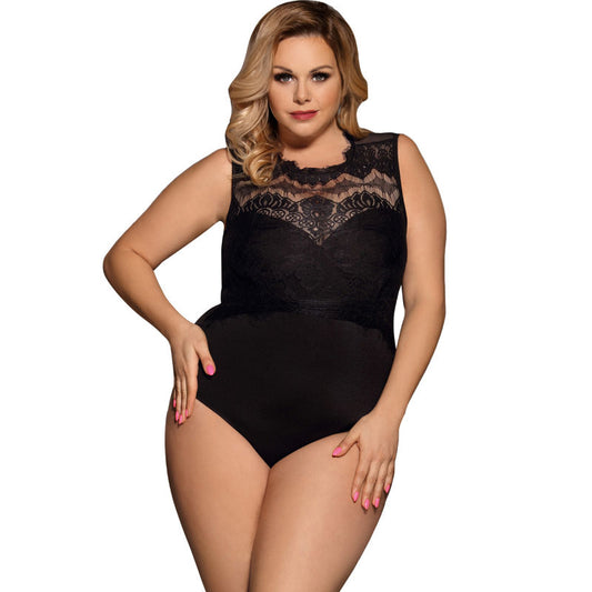 Subblime Queen Plus Opaque Black Teddy Subblime Queen Plus Opaque Black Teddy - UABDSM
