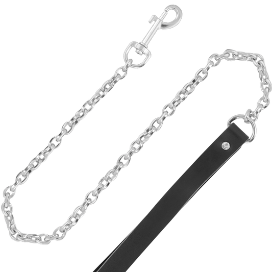 Darkness Black Furry Collar With Leash Darkness Black Furry Collar With Leash - UABDSM