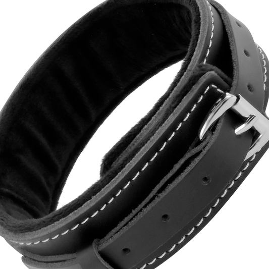 Darkness Black Furry Collar With Leash - UABDSM